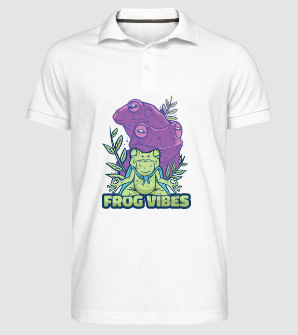 Broasca meditatoare model alb pe tricou