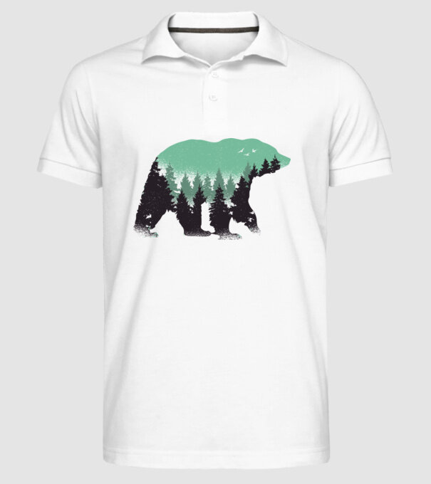 Urs pădure Natură tricou model alb pe tricou