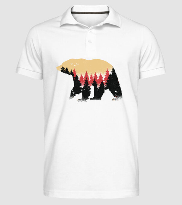 Urs Natură model alb pe tricou