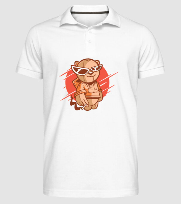 Ursuleț Cool model alb pe tricou
