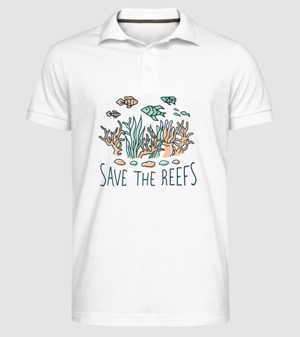 Salvează recifele de corali model alb pe tricou