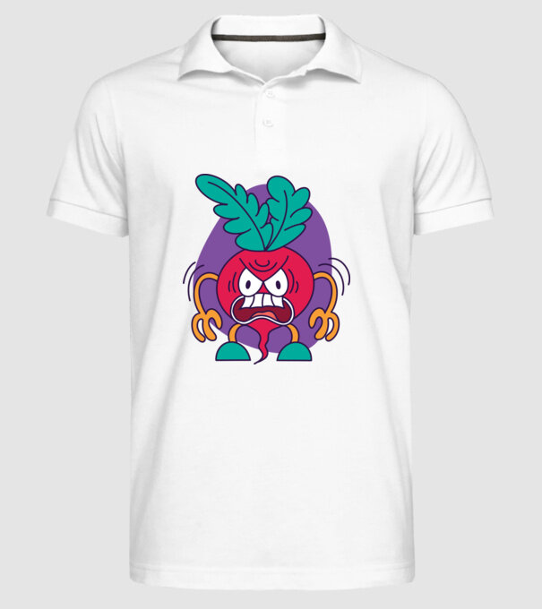 Ridichi supărat model alb pe tricou