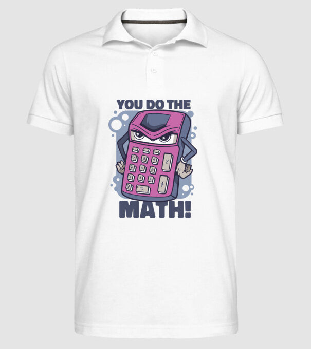 Calculator Furios model alb pe tricou