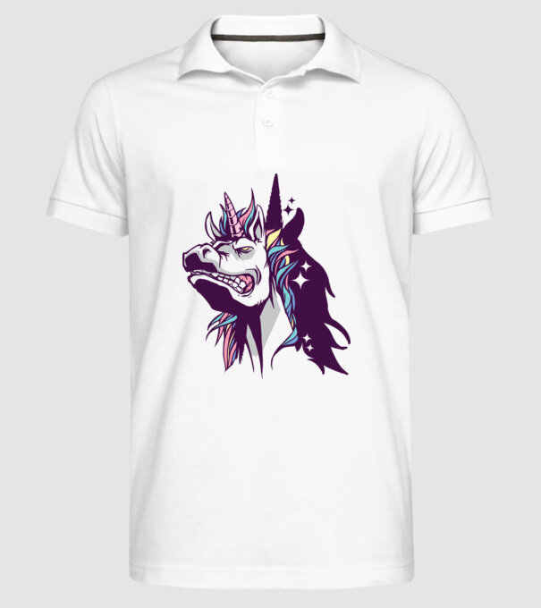 Unicorn supărat model alb pe tricou