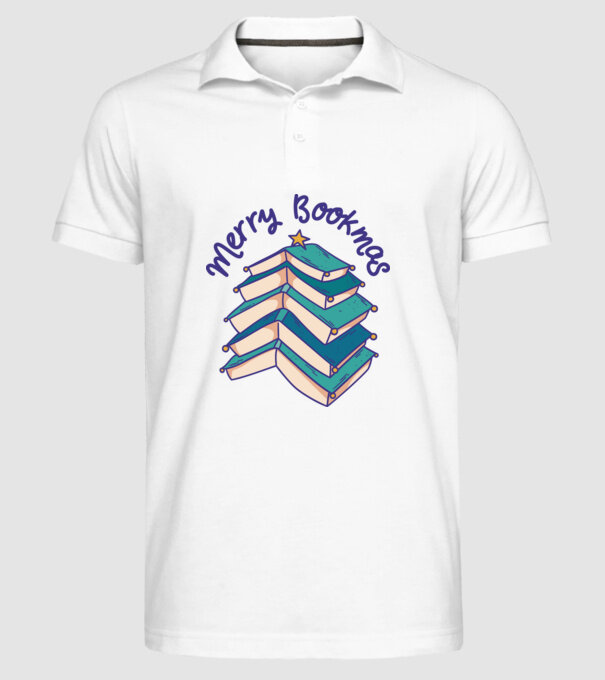 Merry Bookmas Crăciun cu cărți model alb pe tricou