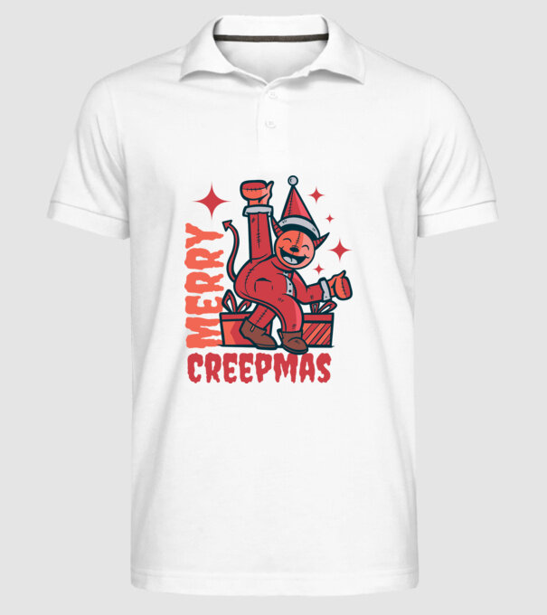 Merry Creepmas model alb pe tricou
