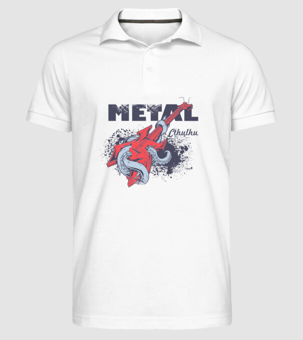 Metal Cthulhu model alb pe tricou