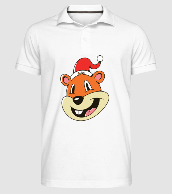 Moș Crăciun Veveriță model alb pe tricou