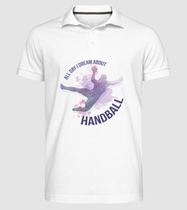 Visez la handbal în fiecare zi model alb pe tricou