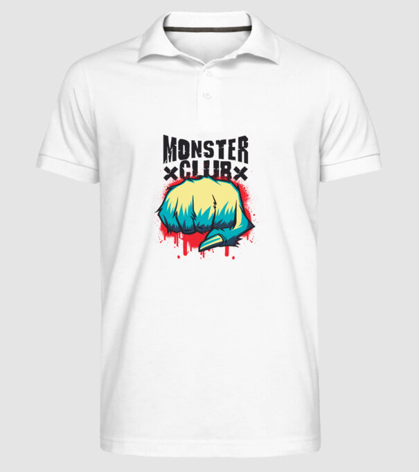 Monster Club model alb pe tricou