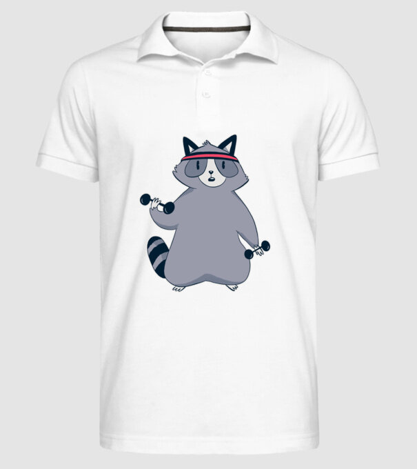 Raton antrenament model alb pe tricou