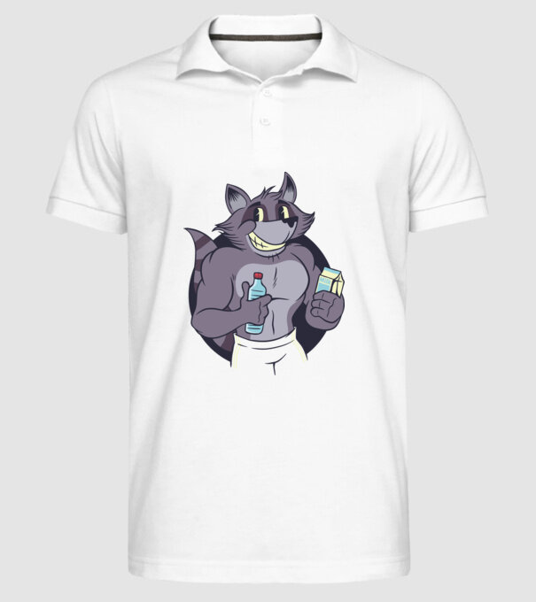 Fitness Raton model alb pe tricou