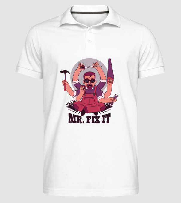Dl. Fix It - om priceput la toate model alb pe tricou
