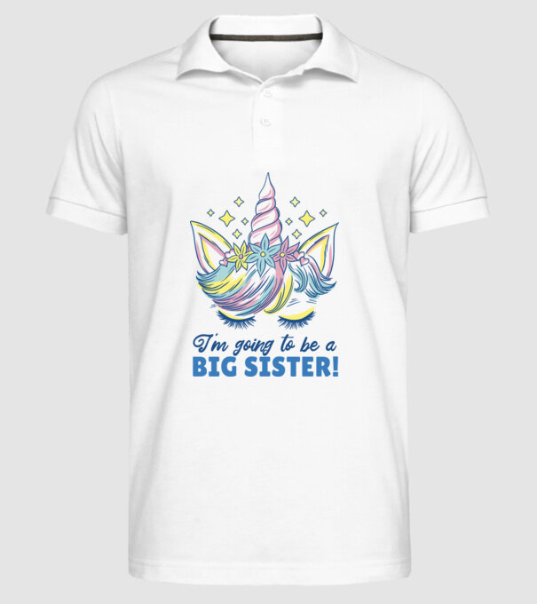 O să fiu un frate mai mare Unicorn model alb pe tricou