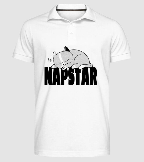 Pisică Napstar model alb pe tricou