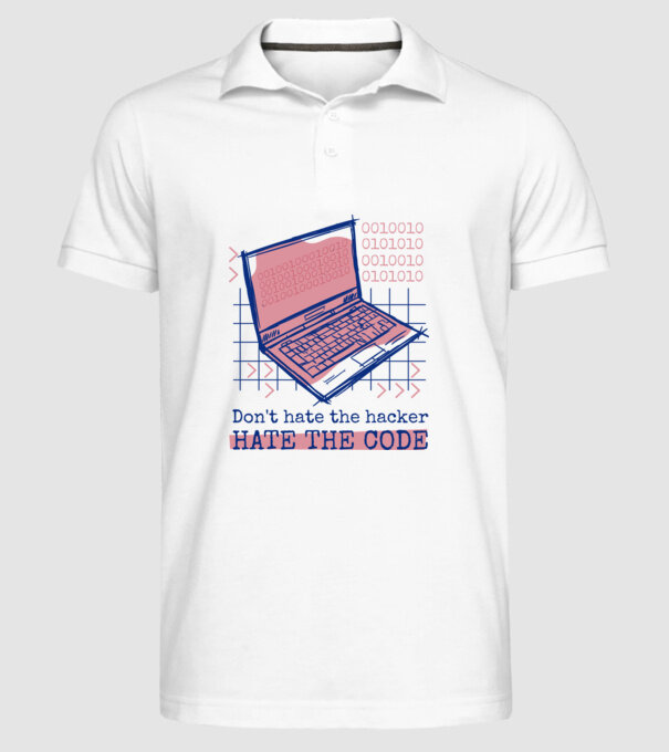 Nu urî hackerul, urăște codul model alb pe tricou