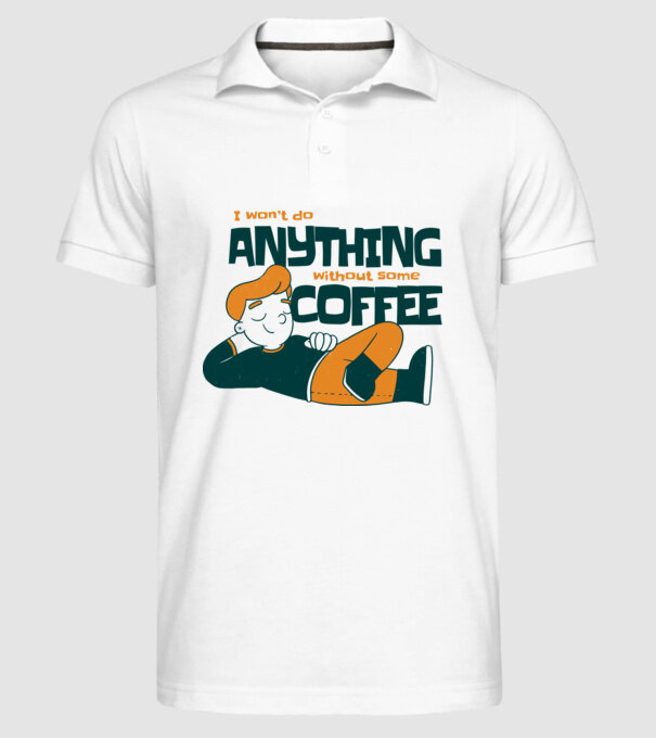 Nu pot fac nimic fără cafea model alb pe tricou