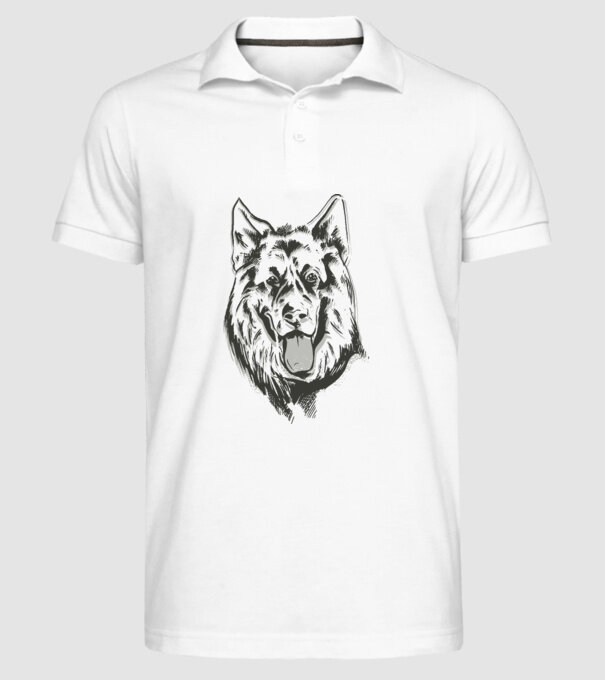 Cap Ciobănesc german model alb pe tricou