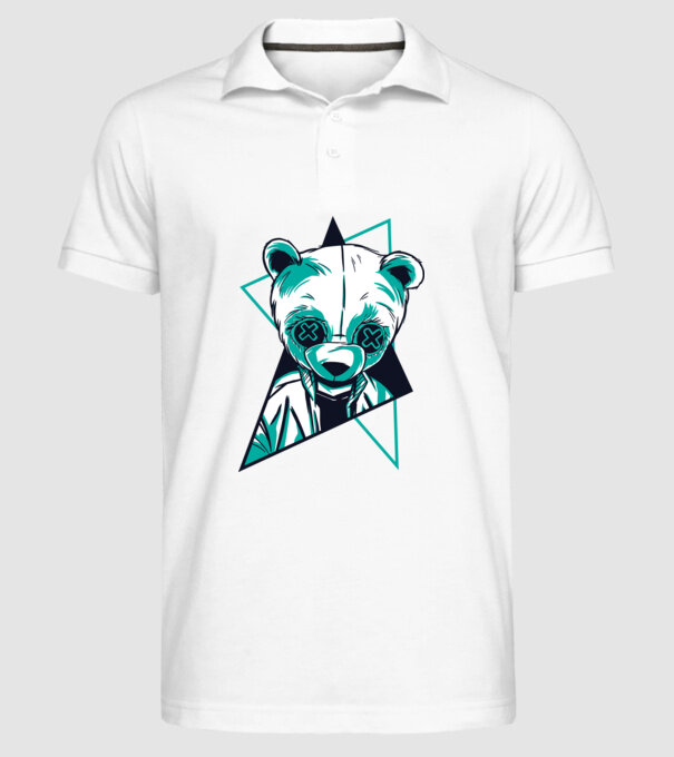 Panda Neon model alb pe tricou