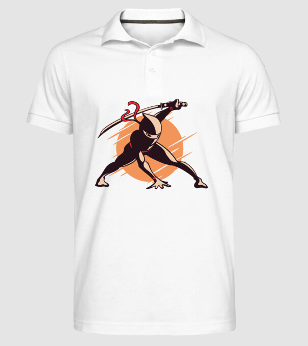 Ninja model alb pe tricou