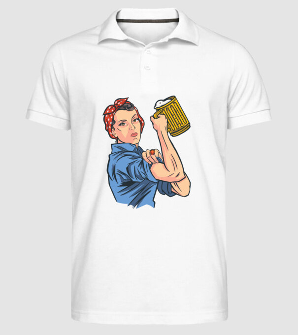 Emanciparea femeilor Bere model alb pe tricou