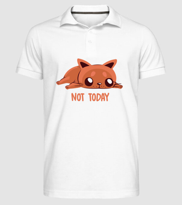 Not today pisică model alb pe tricou