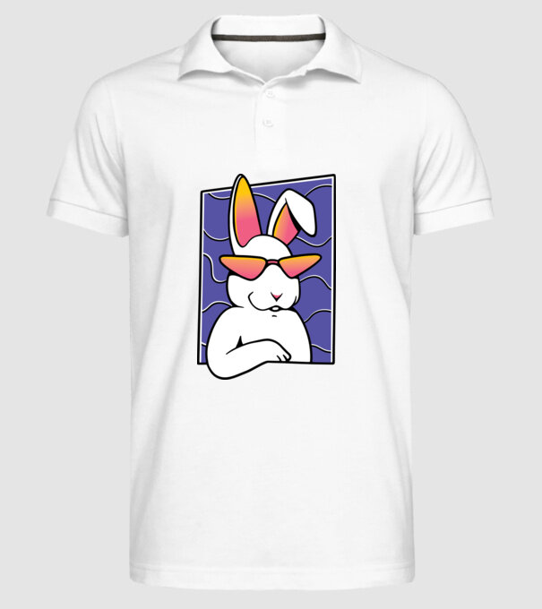 Iepuraș model alb pe tricou