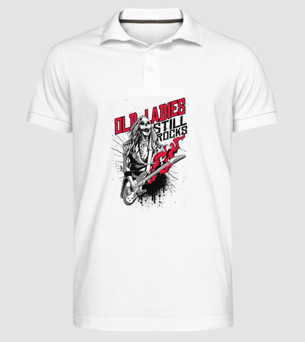 Old Ladies still Rocks model alb pe tricou