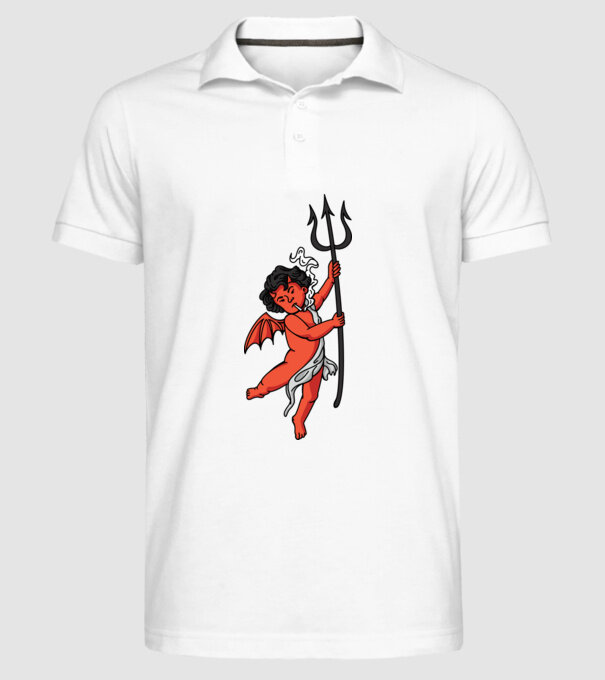 Diavol cu Țigaretă model alb pe tricou