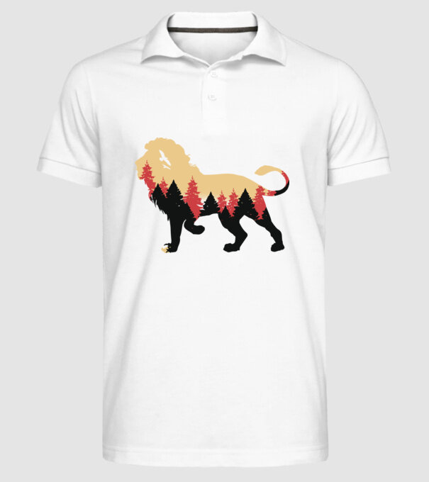 Siluetă Leu model alb pe tricou