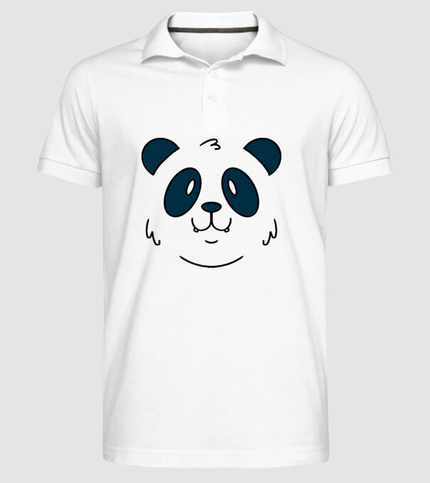 Cap de panda model alb pe tricou