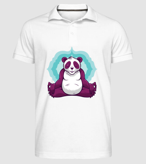 Panda Meditație model alb pe tricou