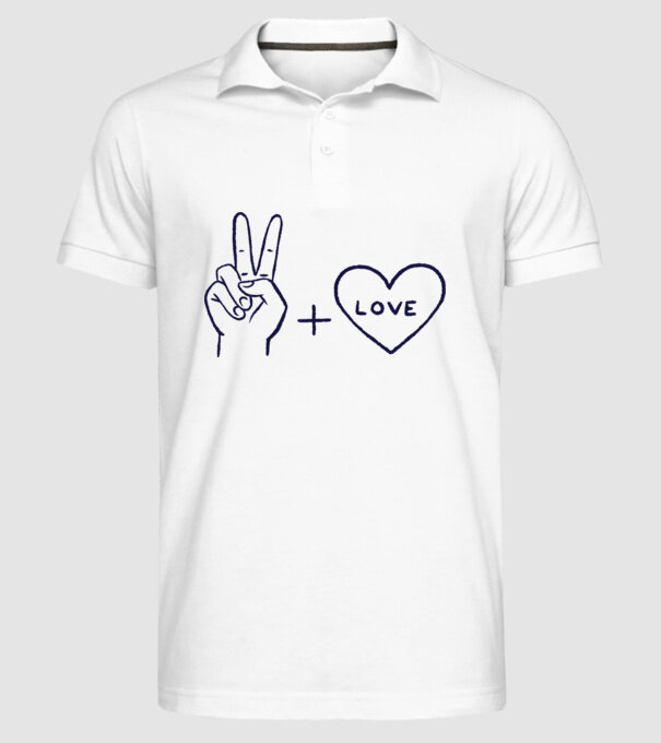 Peace + Love model alb pe tricou