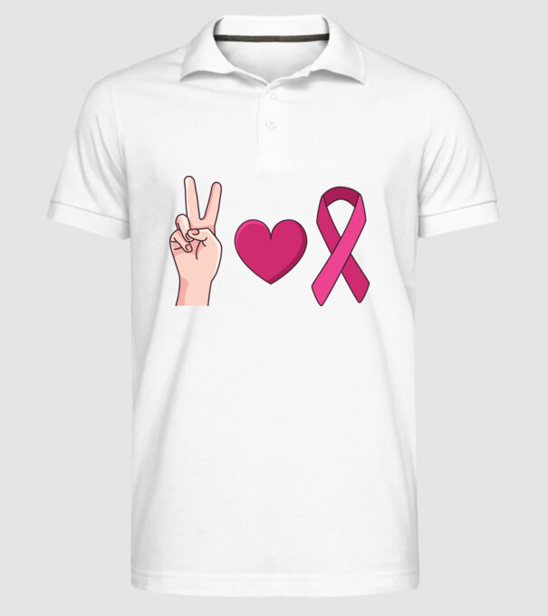 Peace Love lupta împotriva cancerului de sân model alb pe tricou