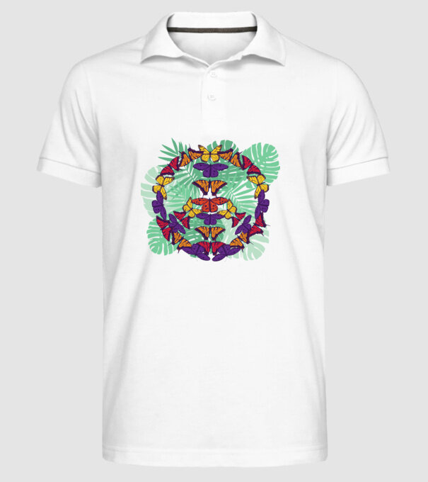 Peace tricou cu fluturi model alb pe tricou