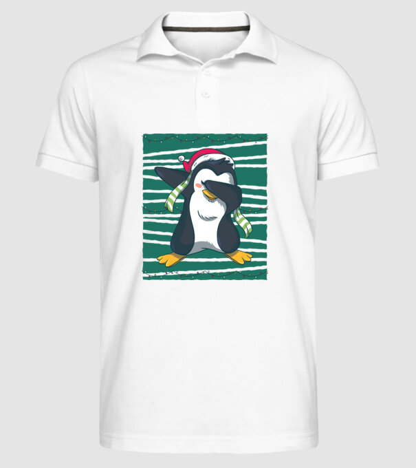 Pinguin DAB Crăciun model alb pe tricou