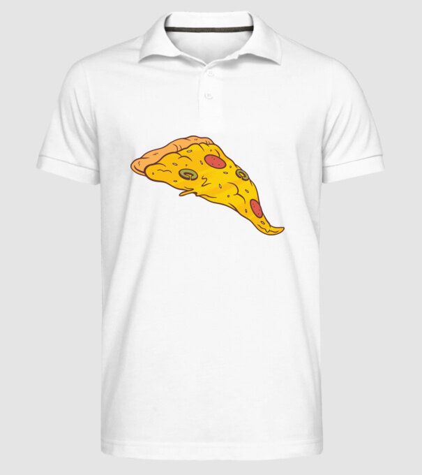 Felie de pizza Cuplu model alb pe tricou