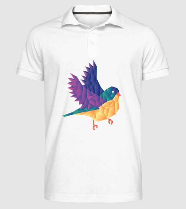 Pasăre Poligon model alb pe tricou