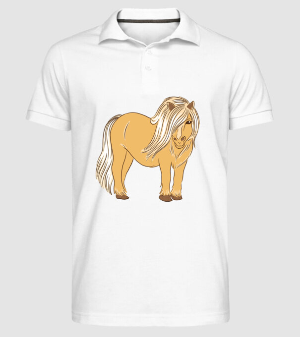 Ponei model alb pe tricou