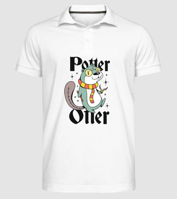 Potter Otter Vidra model alb pe tricou
