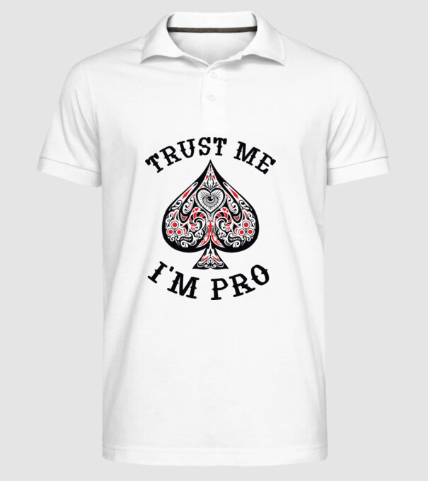 Jucător profesionist de poker model alb pe tricou