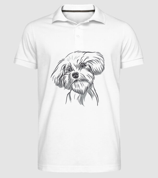 Câine Pudel model alb pe tricou