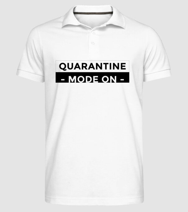 Quarantine mode on model alb pe tricou