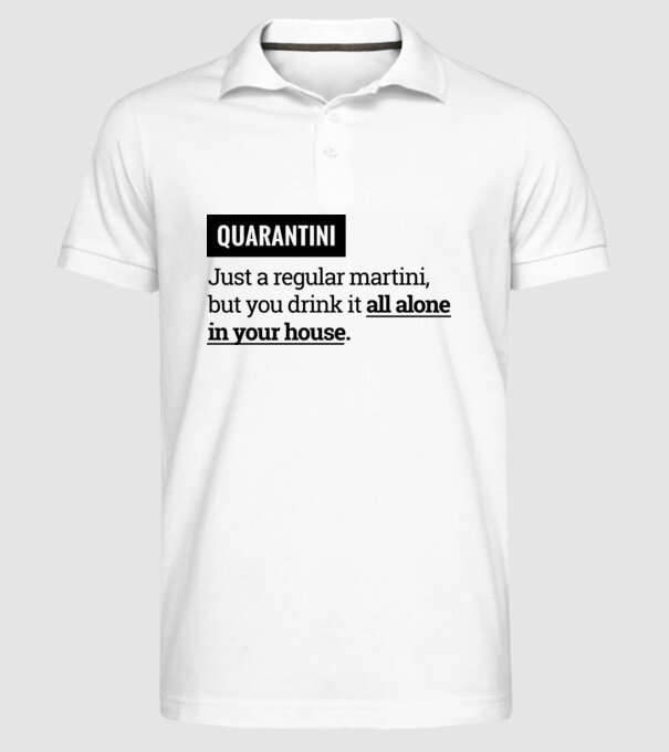 Quarantini - Martini model alb pe tricou