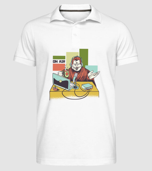 Yeti cu Radio model alb pe tricou