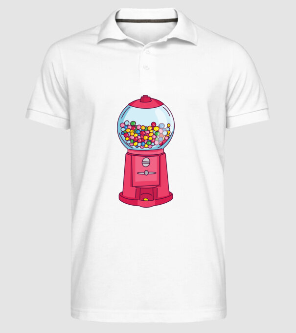 Automat Gumă de mestecat model alb pe tricou