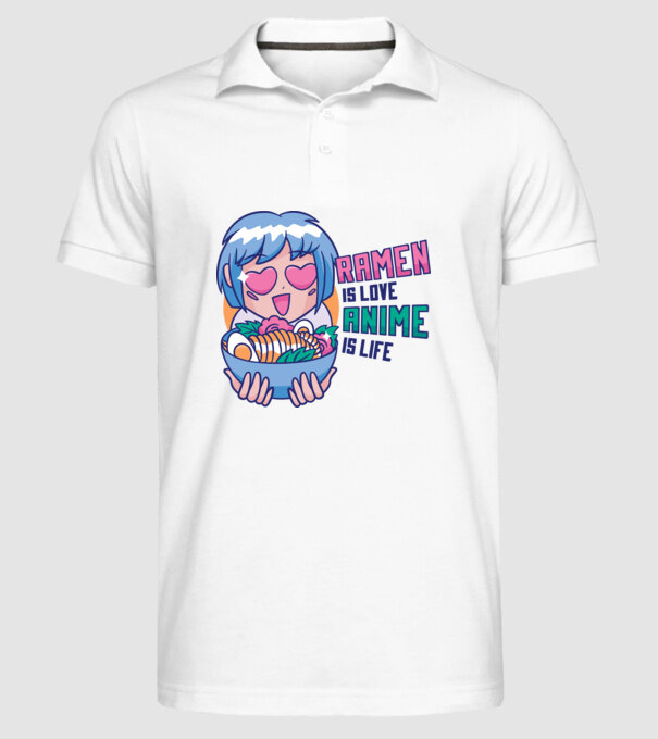 Ramen is Love Anime is Life model alb pe tricou