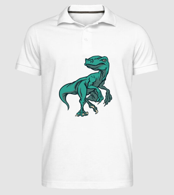 Dinozaur Raptor model alb pe tricou