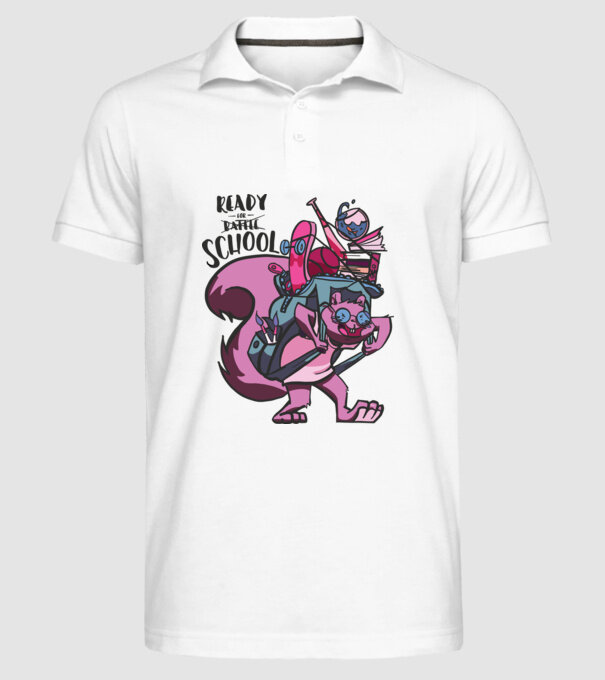 Ready for School model alb pe tricou