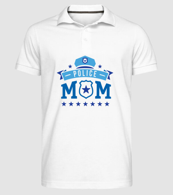 Mamă Polițist model alb pe tricou